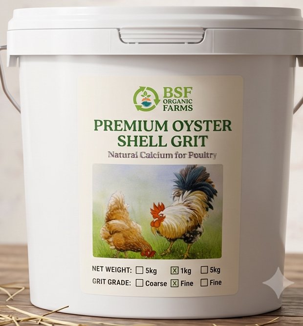 5 kg bucket of BSF Organic oyster shell grit